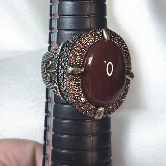 Carnelian 925 Silver Vintage Men's Ring Size 11.5 - Picture 8 of 13